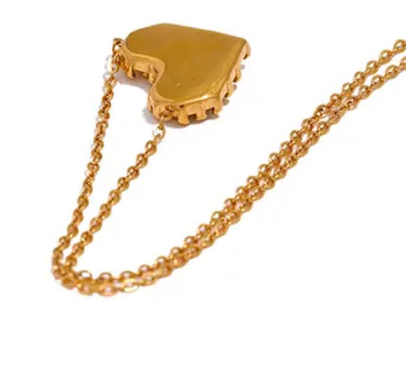 Stones Heart Stainless Steel Necklace - Sednna #Brazilianproducts