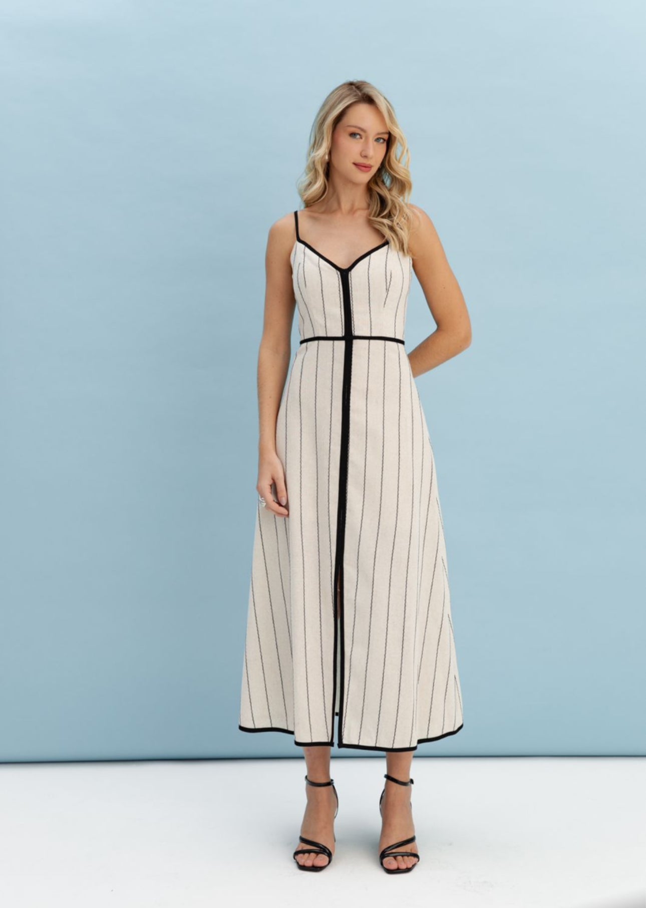 Striped Brazilian Midi Dress - Sednna #Brazilianproducts