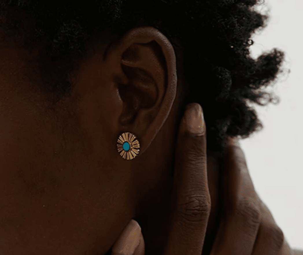 Turquoise Flower Earrings - Sednna #Brazilianproducts