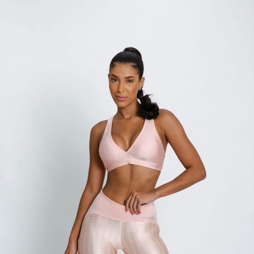 Portofit Fitness Outfits Pink / Medium Blend Crop Top and Legging Set