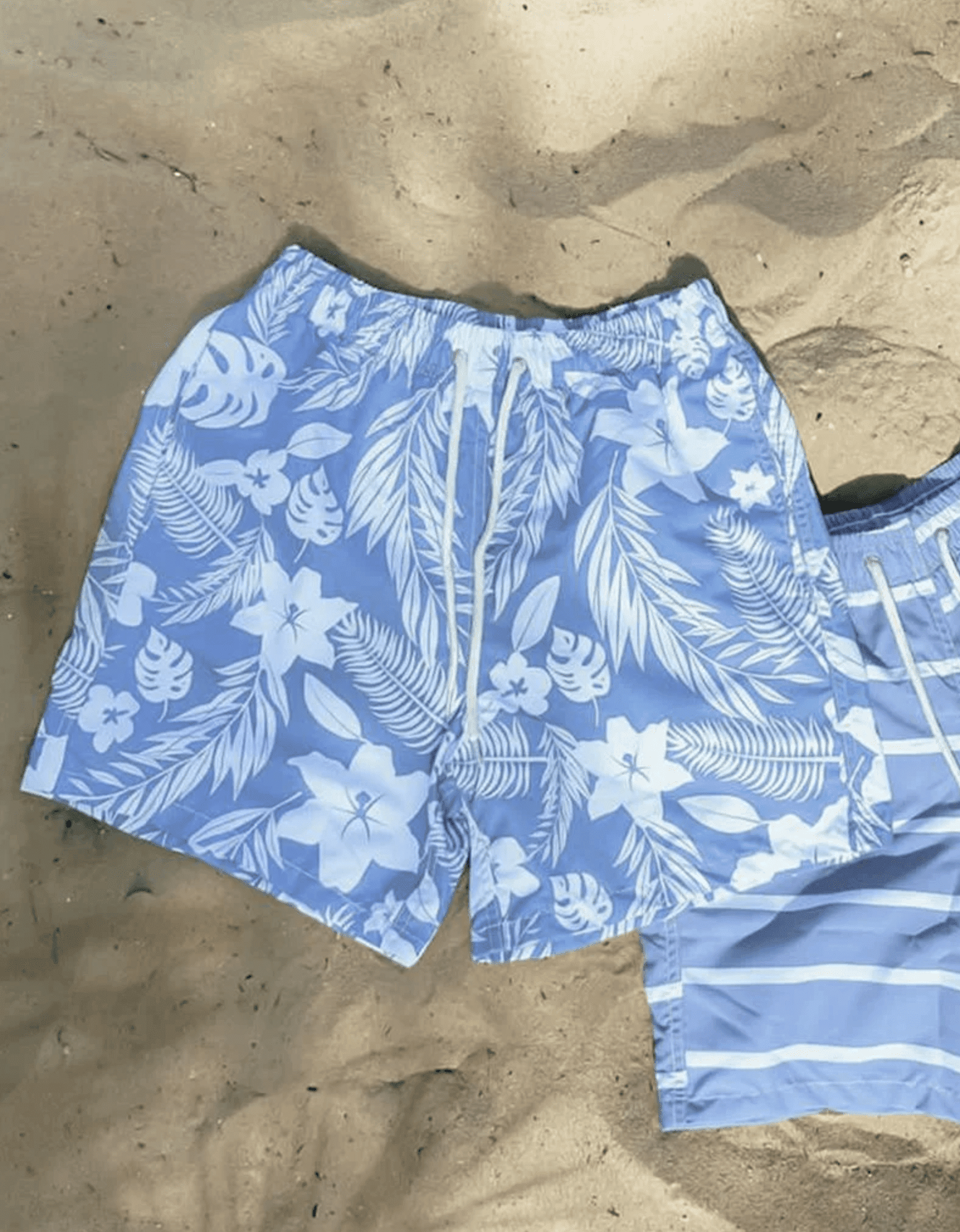Portofit Beach Shorts Blue Floral Beach Shorts