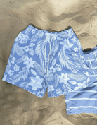 Portofit Beach Shorts Blue Floral Beach Shorts