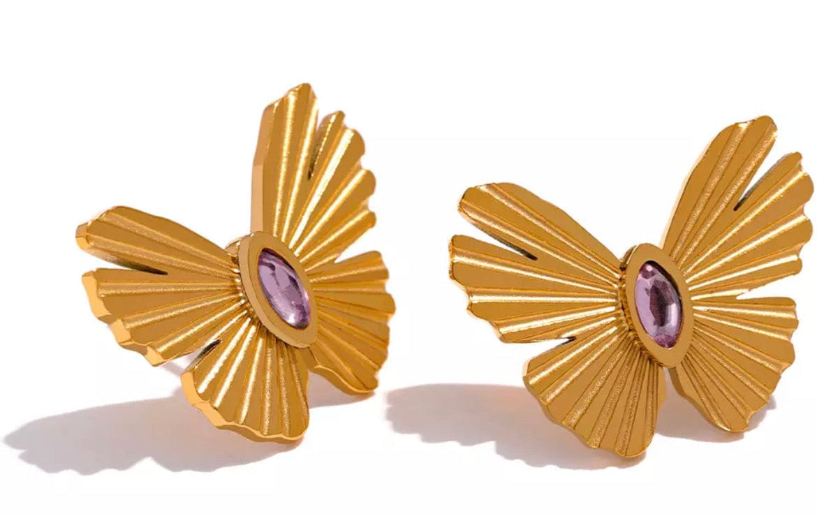Dona Trend Jewelry Gold Butterfly Earrings