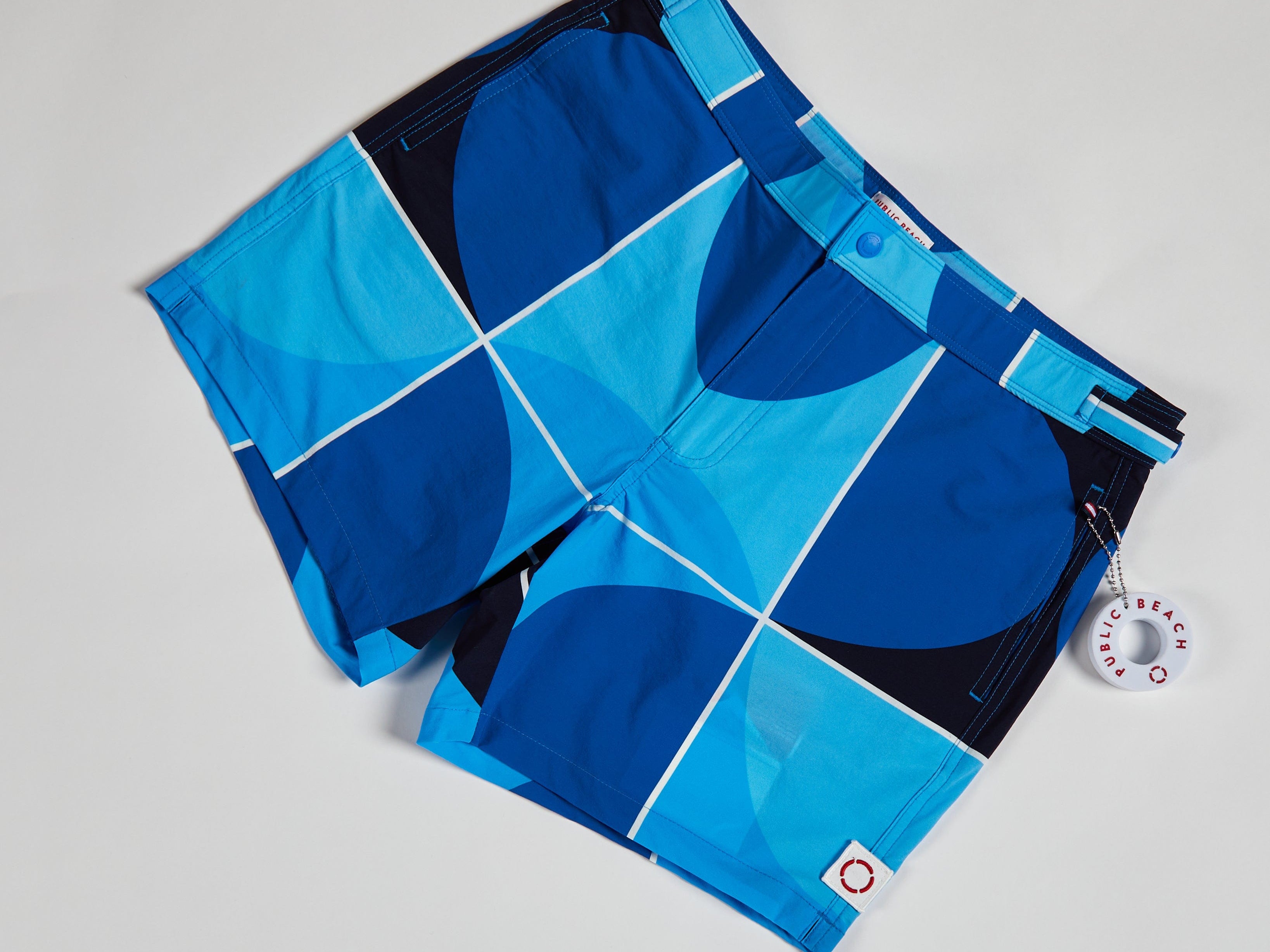 Public Beach Shorts Medium / Blue Circles Circles 6" Classic Swim Short with Compression Liner