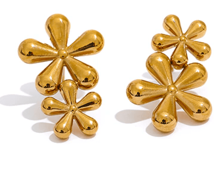 Double Flower Earrings - Sednna  #Brazilianproducts
