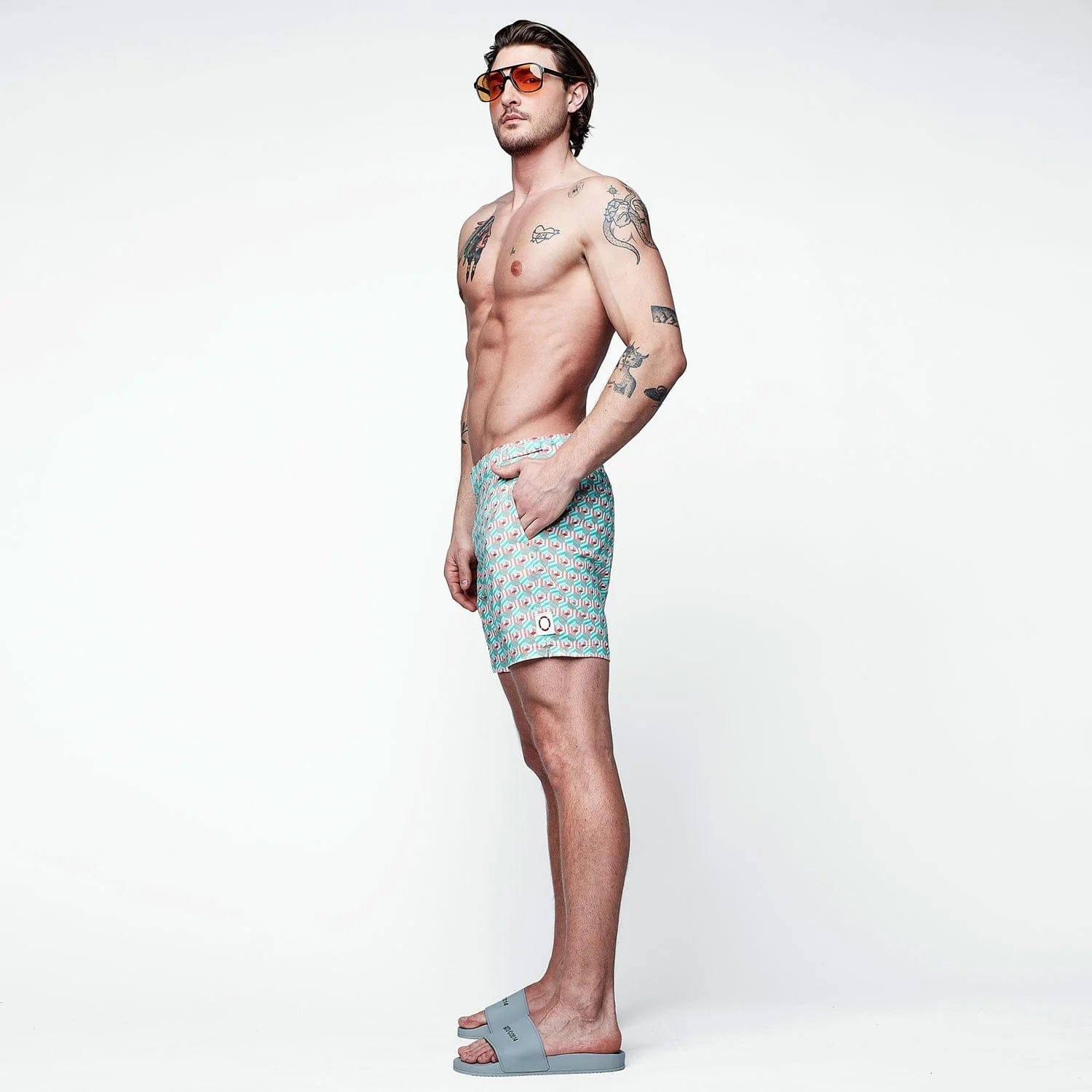 Public Beach Shorts Hexagone 6.5" Tailored Swim Shorts with Compression Liner