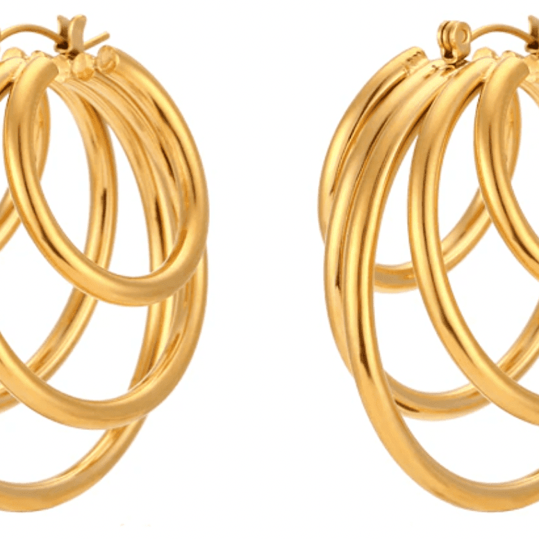 Dona Trend Jewelry Gold Hoops Layers Earrings