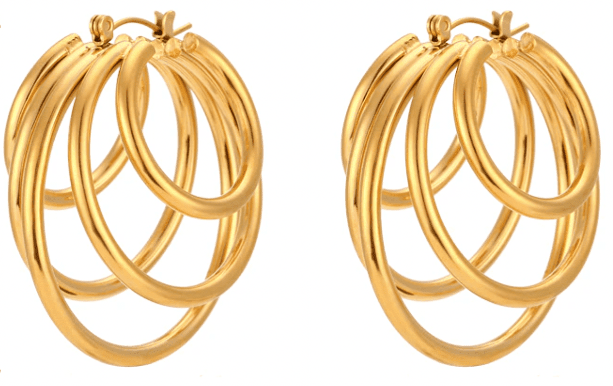 Dona Trend Jewelry Gold Hoops Layers Earrings