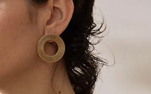 Sednna Gold Mesh Frontal Hoops