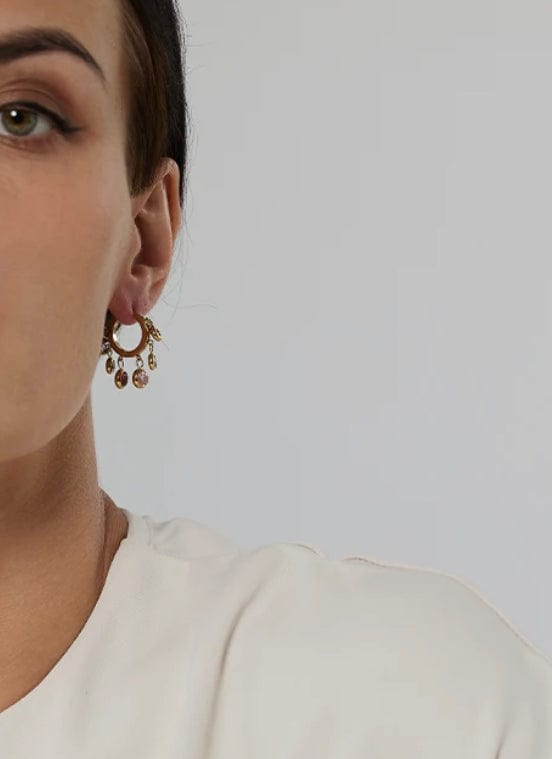 Rattle Hoops stainless steel gold plated Earrings