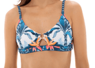 Milonga Bikinis MEDIUM / Blue White Pattern Samay Halter Bikini Set