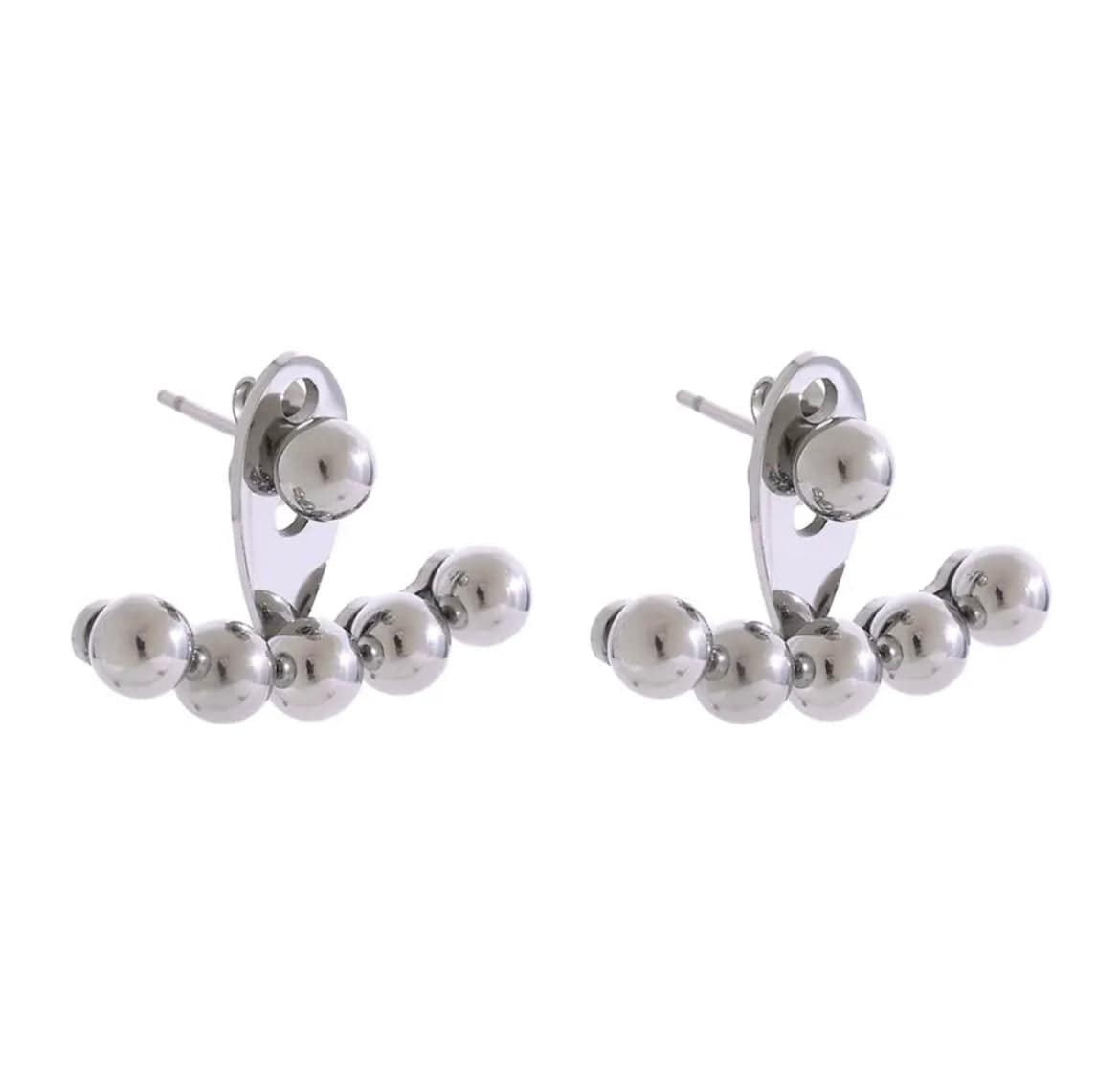 Dona Trend Jewelry Silver Spheres Earrings